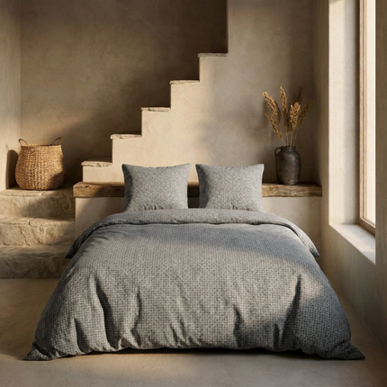 Dekbedovertrek Percale-Katoen - Stonewash Grey