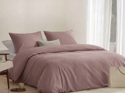 Dekbedovertrek Percale-Katoen - Stonewash Rose