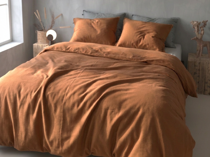Dekbedovertrek Katoen-Satijn - Satinado - Cognac Brown