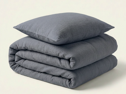Dekbedovertrek Percale-Katoen - Mousseline - Navy