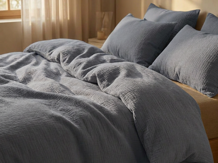 Dekbedovertrek Percale-Katoen - Mousseline - Navy