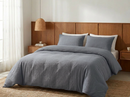 Dekbedovertrek Percale-Katoen - Mousseline - Navy