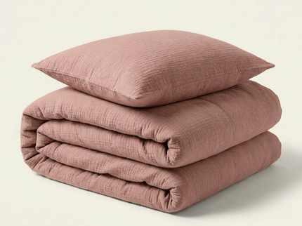 Dekbedovertrek Percale-Katoen - Mousseline - Oud Roze
