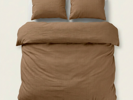 Dekbedovertrek Percale-Katoen - Mousseline - Terracotta