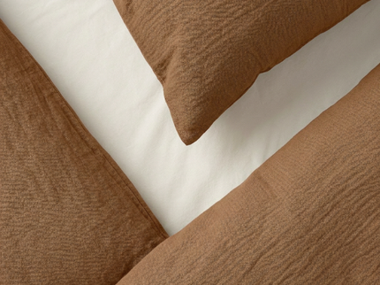 Dekbedovertrek Percale-Katoen - Mousseline - Terracotta