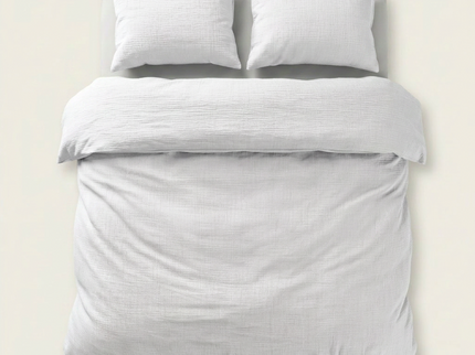 Dekbedovertrek Percale-Katoen - Mousseline - Wit