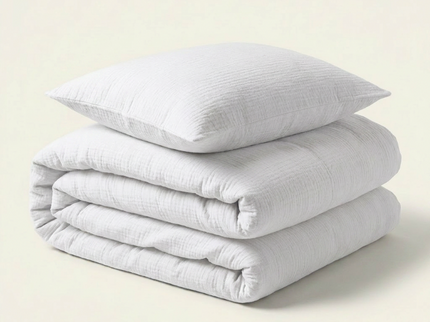 Dekbedovertrek Percale-Katoen - Mousseline - Wit