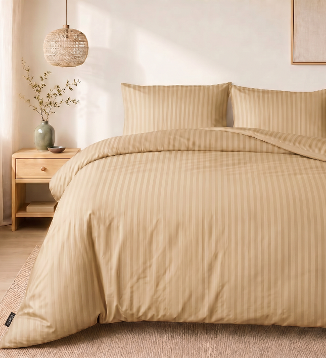 Dekbedovertrek Hotel Stripe - Taupe