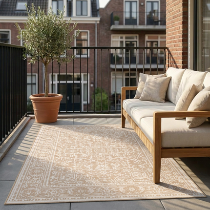 Dubbelzijdig Buitenkleed Kona - Beige/Wit