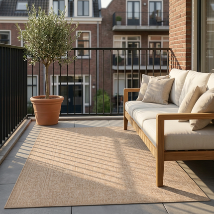 Dubbelzijdig Buitenkleed Kona - Beige/Wit