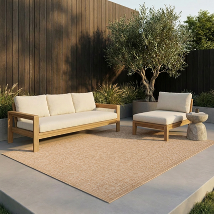 Dubbelzijdig Buitenkleed Kona - Beige/Wit