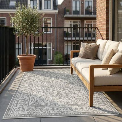 Dubbelzijdig Buitenkleed Kona - Wit/Grijs