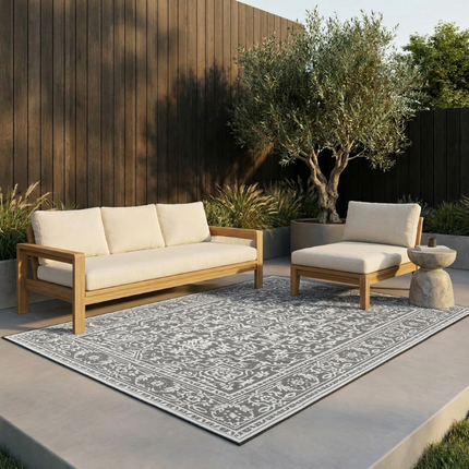 Dubbelzijdig Buitenkleed Kona - Zwart/Wit