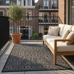 Dubbelzijdig Buitenkleed Kona - Zwart/Wit