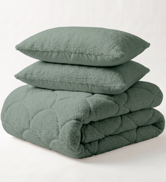 Easy Dekbed Teddy - Groen