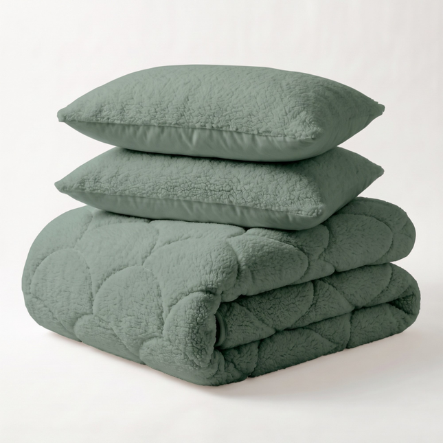 Easy Dekbed Teddy - Groen
