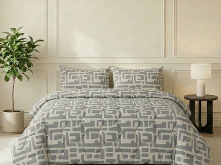 Easy Dekbed Zonder Overtrek - Abstract - Grijs