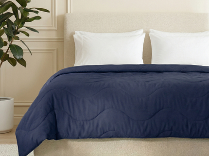 Easy Dekbed Zonder Overtrek Wave Uni - Navy