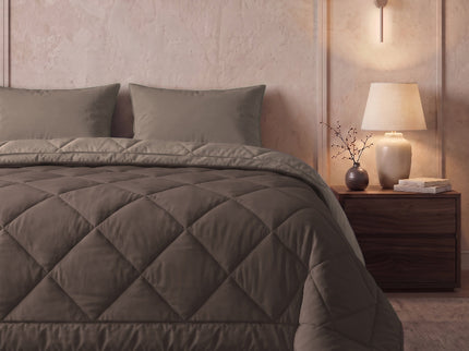 Easy Dekbed Zonder Overtrek Double Face - Bruin/Taupe