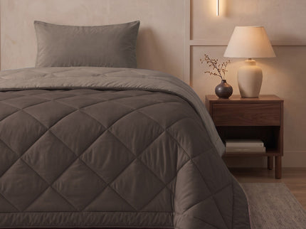 Easy Dekbed Zonder Overtrek Double Face - Bruin/Taupe