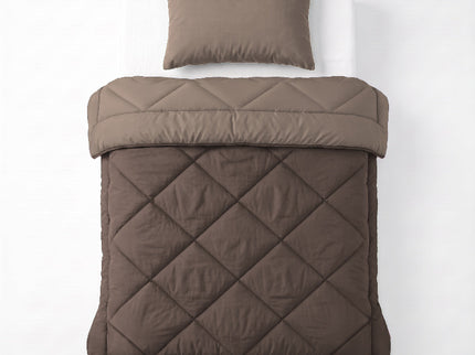 Easy Dekbed Zonder Overtrek Double Face - Bruin/Taupe