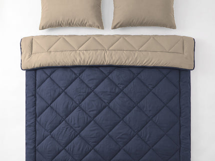 Easy Dekbed Zonder Overtrek Double Face - Navy/Beige