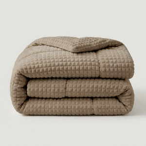 Easy Dekbed Zonder Overtrek Teddy Check - Taupe