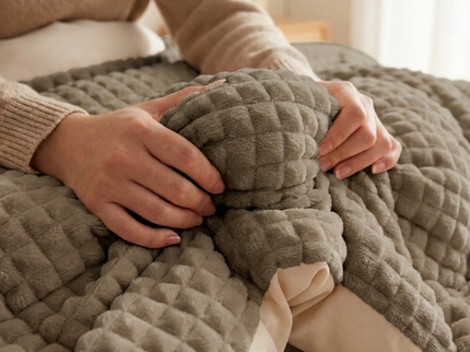 Easy Dekbed Zonder Overtrek Teddy Check - Taupe