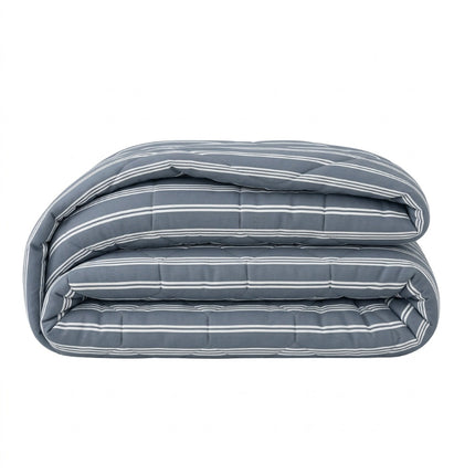 Easy Dekbed Zonder Overtrek - Double Stripe - Blauw