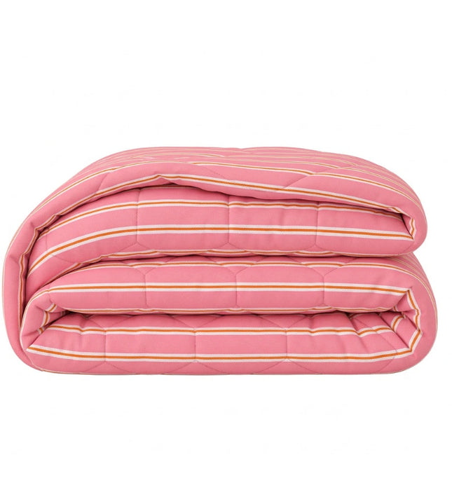 Easy Dekbed Zonder Overtrek Zomer - Double Stripe - Roze