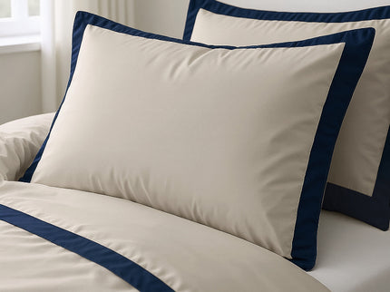 Dekbedovertrek Percale-Katoen - Hotel Emilio - Beige/Navy