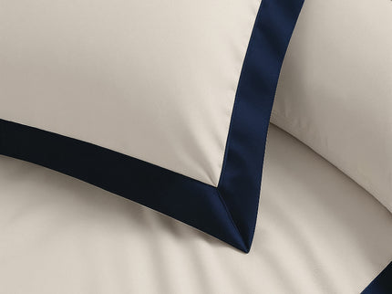 Dekbedovertrek Percale-Katoen - Hotel Emilio - Beige/Navy