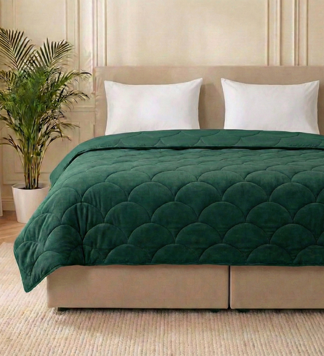 Easy Dekbed Zonder Overtrek - Velvet - Donkergroen
