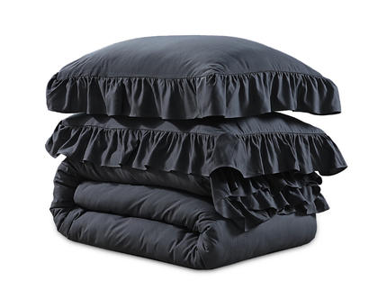 Dekbedovertrek Ruffles - Antraciet