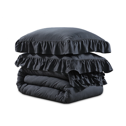 Dekbedovertrek Ruffles - Antraciet