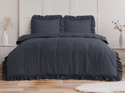Dekbedovertrek Ruffles - Antraciet