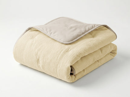 Easy Dekbed Zonder Overtrek Corduroy - Champagne/Taupe