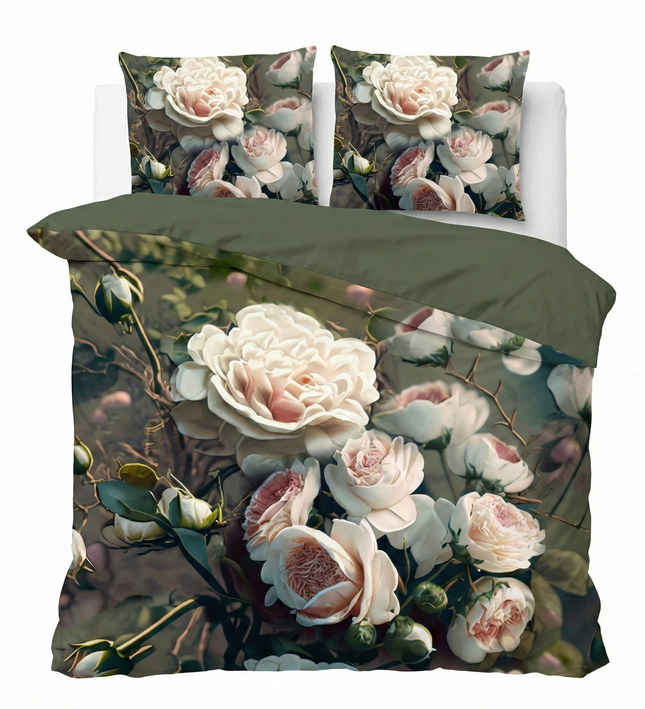 Dekbedovertrek White Roses