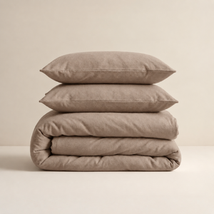 Dekbedovertrek Katoen Flanel - Uni - Taupe