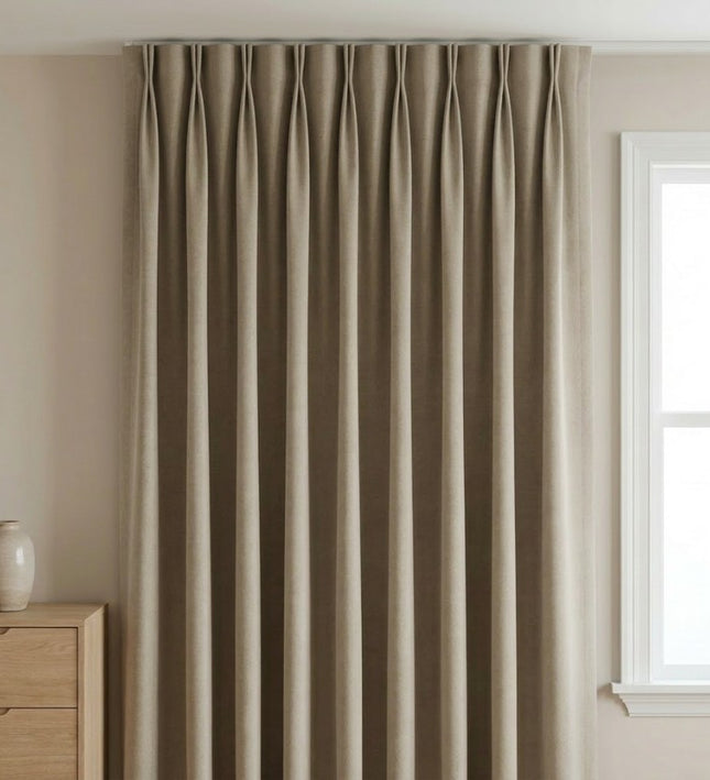 Gordijnen 100% Verduisterend - Haken - Beige