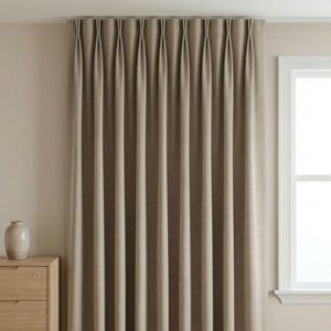 Gordijnen 100% Verduisterend - Haken - Beige