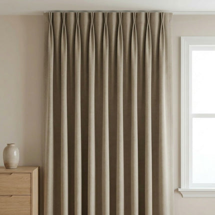Gordijnen 100% Verduisterend - Haken - Beige