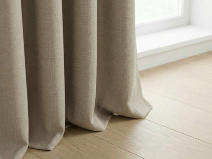 Gordijnen 100% Verduisterend - Haken - Beige