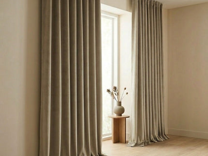 Gordijnen 100% Verduisterend - Haken - Beige