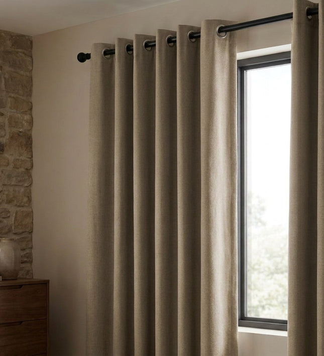 Gordijnen 100% Verduisterend - Ringen - Beige