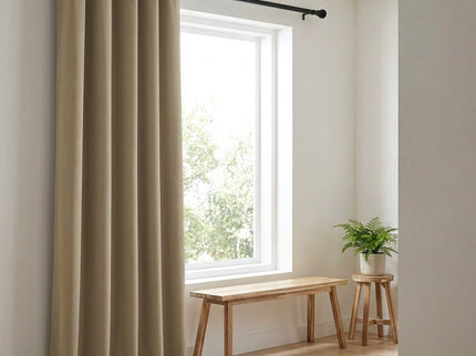Gordijnen Verduisterend & Isolerend - Ringen - Beige/Zand