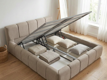 Boxspring met Opbergruimte Palermo - Taupe