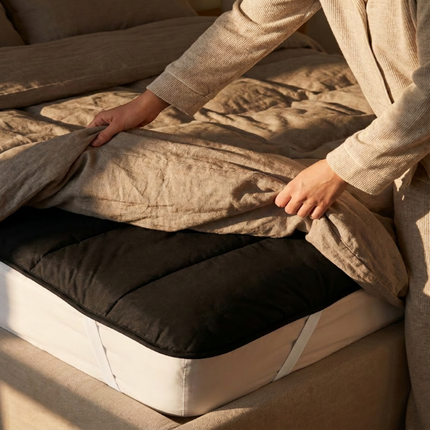 Wasbare Topper & Hoeslaken in 1 - Zwart