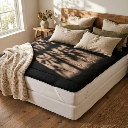 Wasbare Topper & Hoeslaken in 1 - Zwart