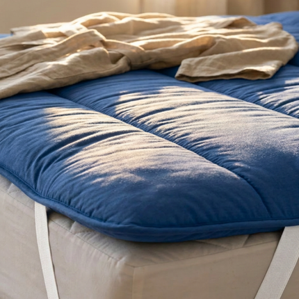 Wasbare Topper & Hoeslaken in 1 - Blauw